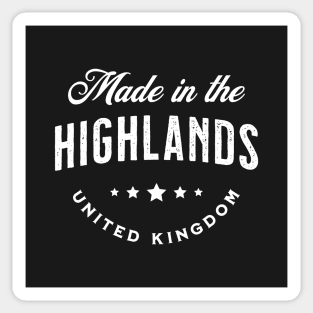 Made In The Highlands, UK - Vintage Logo Text Design Sticker